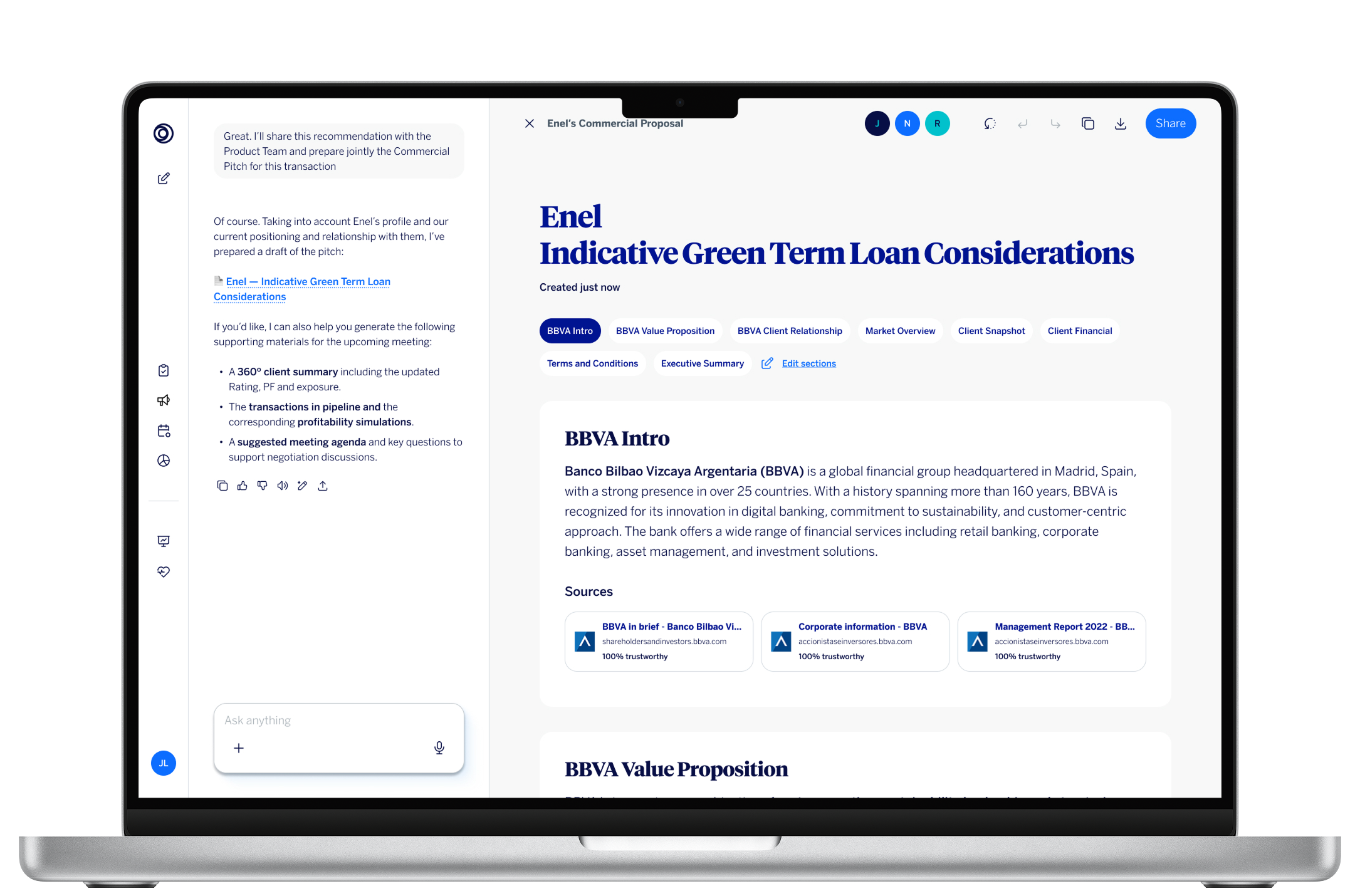 BBVA AI — AI-generated commercial pitch for Enel