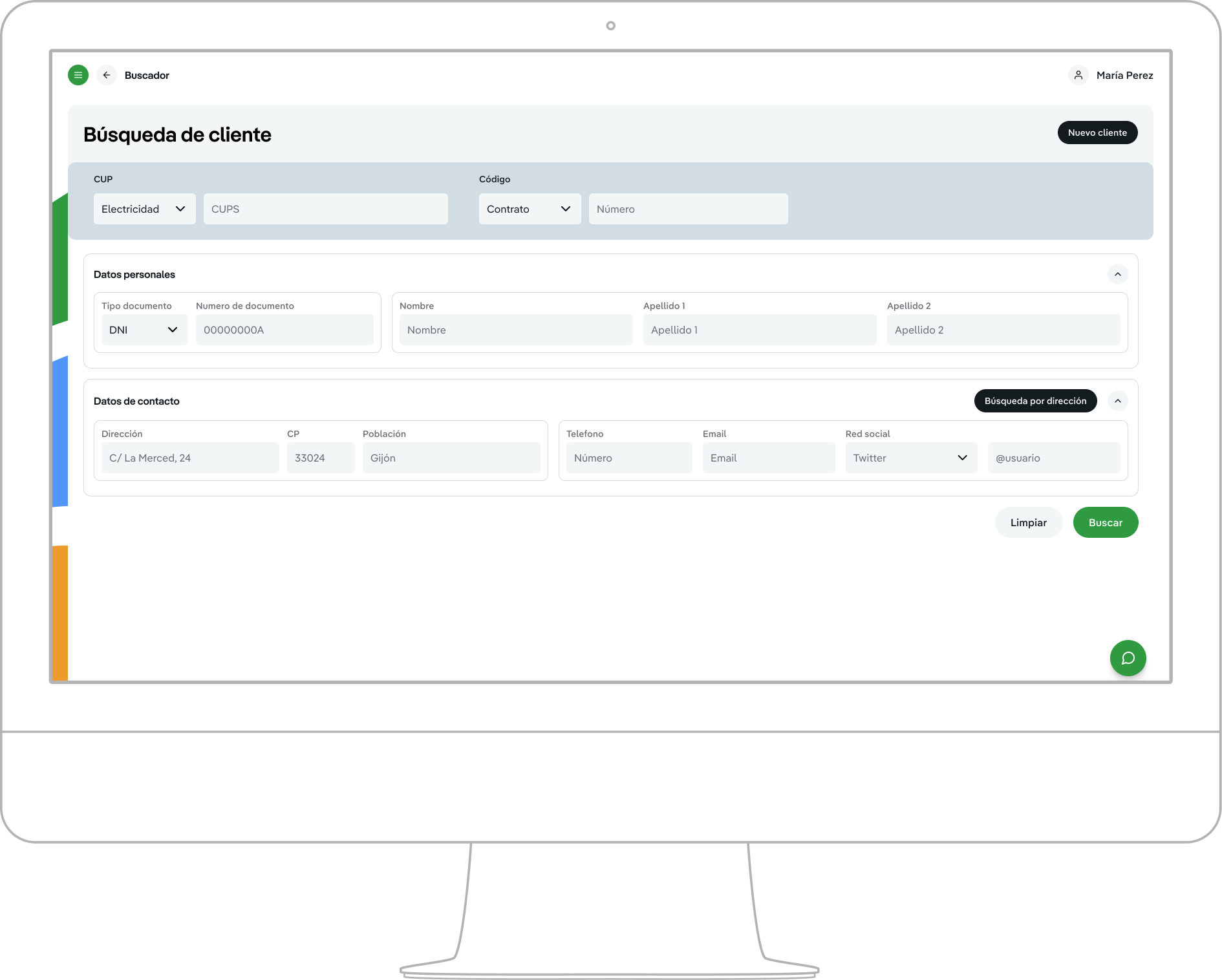 IBERU — customer search screen redesigned on iMac