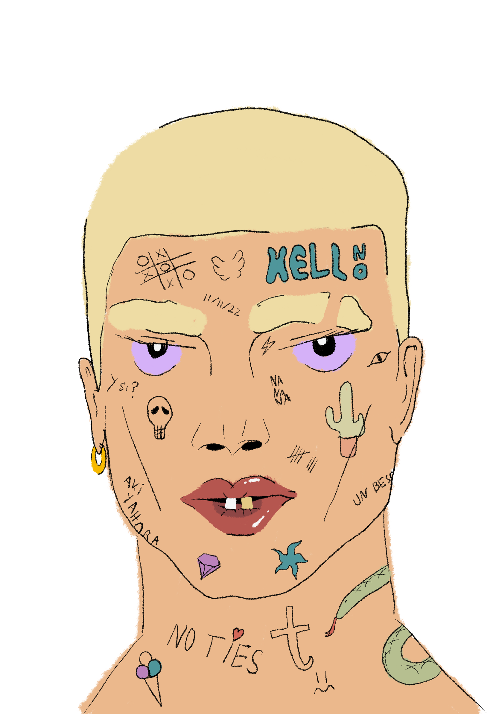 Drawing — Cara tattoo portrait